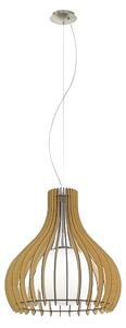 Eglo 96214 TINDORI - Závěsné dřevěné svítidlo v barvě javoru, 1 x E27, Ø 50cm (Závěsný lustr se dřevěným stínidlem)