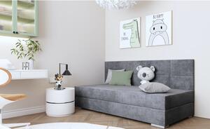 Jednolůžková čalouněná postel s úložným prostorem 90x200 DENA 3 - šedá