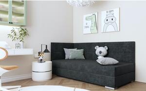 Jednolůžková čalouněná postel s úložným prostorem 90x200 DENA 5 - tmavě šedá, levé provedení