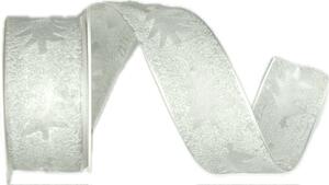 Stuha vánoční WINTER ELEGANCE WHITE bílá 25mm x 2m (12,-Kč/m)