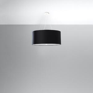 Závěsné svítidlo Otto, 1x černé textilní stínítko, (bílé sklo), (fi 60 cm)