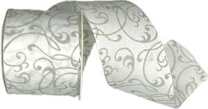 Stuha vánoční Elegant Ribbon Luxe – Elegant Ribbon Luxe – Arctic White bílá 60mm x 3m (16,-Kč/m)