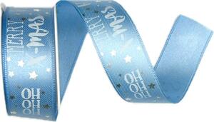 Stuha vánoční SILVER STARS SKY BLUE modrá 25mm x 2m (14,-Kč/m)