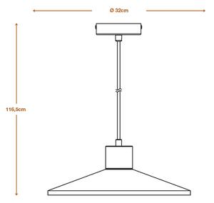 Závěsné svítidlo LEDVANCE Concrete Wood, Ø 32 cm, beton, šedá barva