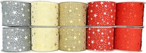 Stuha vánoční Starlight Wishes – Sada 10ks - 60mm x 3m (15,-Kč/m)