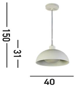 Závěsné svítidlo Mars, krémová barva, Ø 40 cm, ocel
