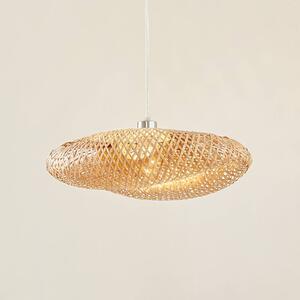 Závěsné světlo Lindby Eleane, bambus, přírodní, Ø 50 cm