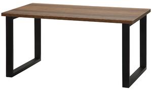 HOMCOM Oblý Kávový Stolek v Průmyslovém Stylu s Kovovými Nohami a Povrchem Napodobujícím Dřevo - 100 x 60 x 50 cm | Aosom