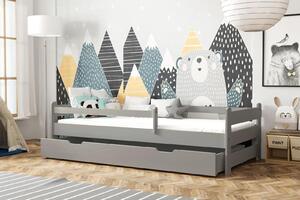Dětská postel z masivu borovice FILÍPEK - 200x90 cm - šedá