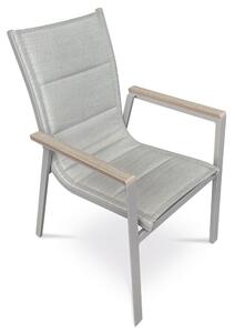 Zahradní židle ZEDRA – hliník, síťovina Šedá