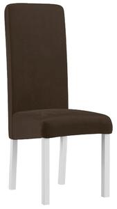 Jídelní židle MADRIT | 46 cm | tmavě hnědá | bílé nohy