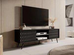 Televizní stolek KENDRA - černý + LED osvětlení ZDARMA