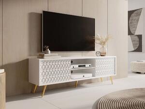 Televizní stolek KENDRA - bílý + LED osvětlení ZDARMA