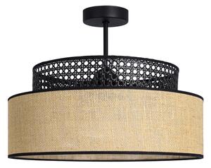 Přisazený lustr BOHO 1xE27/60W/230V pr. 40 cm černá/ratan