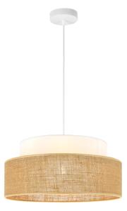 Lustr na lanku BOHO 1xE27/60W/230V pr. 40 cm bílá/béžová