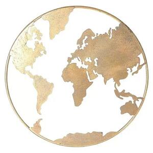 German Nástěnná dekorace kontinenty zeměkoule / ø 58 cm / kov / zlatá