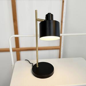 Dyberg Larsen stolní lampa Ocean, černá/mosaz, 43 cm, Černá, Obývací pokoj / jídelna, kov, Skandinávský