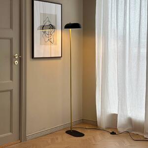 Dyberg Larsen Stojací lampa Arch, černá/mosaz, 143 cm, Černá, Obývací pokoj / jídelna, kov, Vintage