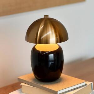 Dyberg Larsen LED stolní lampa Manhatten, černá/mosazná, stmívatelný, Černá, Obývací pokoj / jídelna, Keramika, Skandinávský