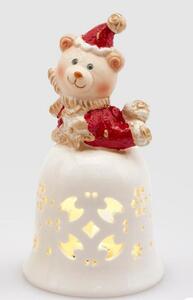 Vánoční dekorace svícen zvoneček skřítek/medvídek 1ks, 14 cm - Medvídek