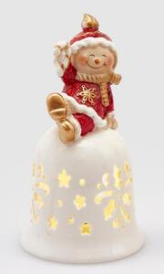 Vánoční dekorace svícen zvoneček skřítek/medvídek 1ks, 14 cm - Skřítek