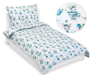 Bavlněné povlečení dětské Junior Modrá,Bílá 90/095