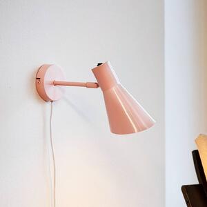 Dyberg Larsen Nástěnné světlo DL12, růžové, kabel, E27, kov, Fialová / růžová / barva růže, Obývací pokoj / jídelna, kov, Skandinávský
