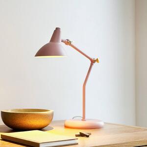 Dyberg Larsen stolní lampa Vela, růžová, výška 45 cm, Fialová / růžová / barva růže, Obývací pokoj / jídelna, kov, Skandinávský