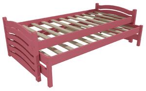Vomaks Dětská postel s výsuvnou přistýlkou DPV 015 Rozměr: 80 x 180 cm, Barva: barva růžová