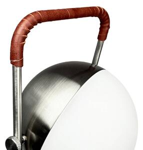 Dyberg Larsen LED stolní lampa na baterie Mova, vínová, IP44, stmívatelný, Chrom / stříbro, Obývací pokoj / jídelna, kov, Skandinávský
