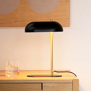 Dyberg Larsen stolní lampa Mini Arch, černá/mosaz, 32 cm, Černá, Obývací pokoj / jídelna, kov, Skandinávský