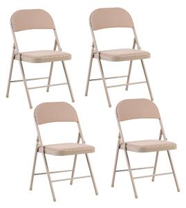 Sada 4 skládacích židlí SPARKS Kov Béžová