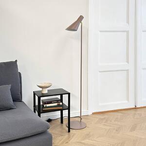 Dyberg Larsen Stojací lampa DL12, béžová/mosaz, 139 cm, kov, Krémová / jantar, Obývací pokoj / jídelna, kov, Skandinávský