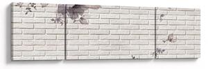 Obraz zdi s kyticí (170x50 cm)