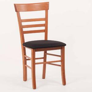 Stima Židle SIENA s čalouněným sedákem Odstín: Třešeň, Látky: LUX černá 23