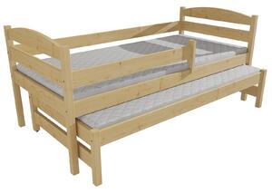 Vomaks Dětská postel s výsuvnou přistýlkou DPV 018 se zábranou Rozměr: 80 x 180 cm, Barva: barva růžová