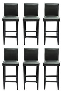 Barové stoličky 6 ks černé umělá kůže