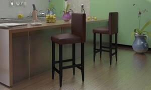 Barové stoličky 6 ks tmavě hnědé umělá kůže
