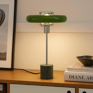 Lindby stolní lampa Branford, retro, zelená, kov/mramor, Zelená, Obývací pokoj / jídelna, kov, Vintage