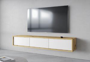 Závěsný TV stolek IRVING 1 - dub artisan / bílý