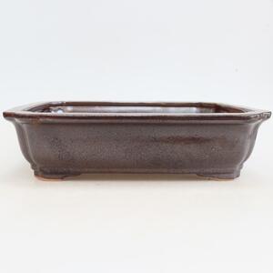 E-bonsai Keramická bonsai miska 27,5 x 21,5 x 7 cm vínová