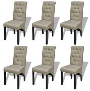 Jídelní židle 6 ks béžové textil