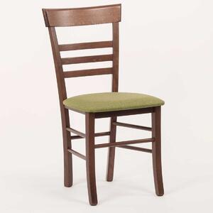 Stima Židle SIENA s čalouněným sedákem Odstín: Tmavě Hnědá, Látky: LUX zelená 18