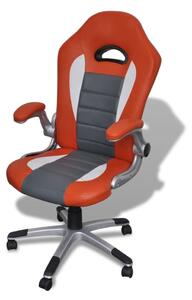 Kancelářská židle z umělé kůže s moderním designem, oranžová