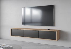 Závěsný TV stolek IRVING 1 - dub olejovaný / antracitový