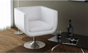Barová stolička bílá umělá kůže