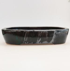 E-bonsai Keramická bonsai miska 32 x 24,5 x 6,5 cm zelená