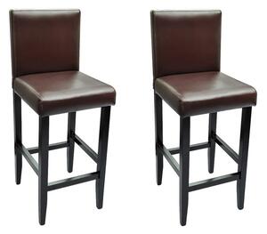 Barové stoličky 2 ks tmavě hnědé umělá kůže