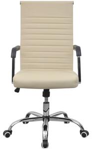 Kancelářská židle umělá kůže 55 x 63 cm krémová