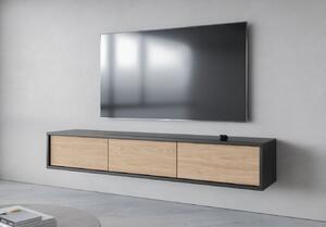 Závěsný TV stolek IRVING 1 - antracitový / dub olejovaný